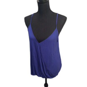 Antropologie Amade Blue So Soft Cross Over Spaghetti Strap Top Medium M